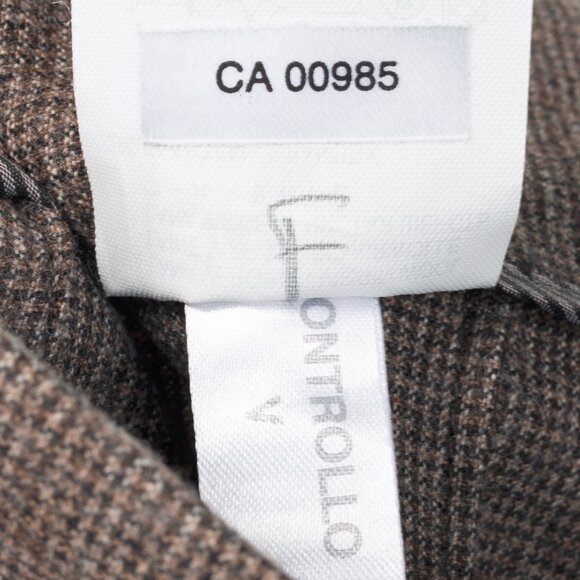 Brunello Cucinelli Brown Micro-Plaid Stretch-Wool Trousers - Picture 10 of 10